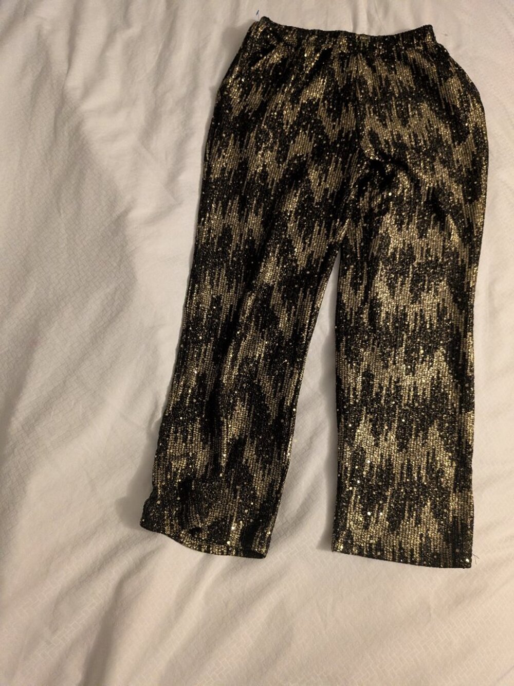 L - Ana & Rose Gold Sequinned Pants